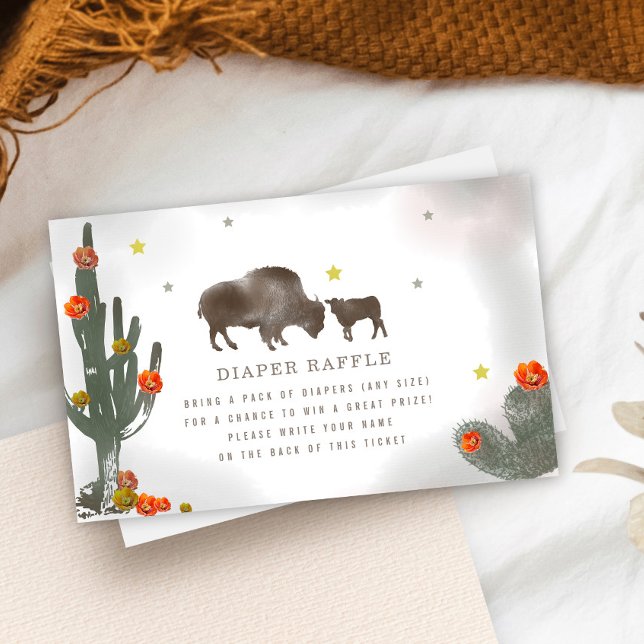 Tarjeta De Recepción Buffalo Baby Shower Floral Cactus Diaper Raffle (Subido por el creador)