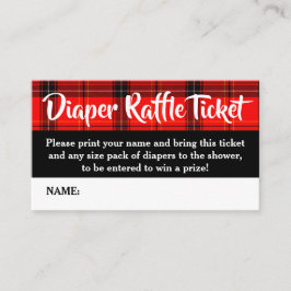 Tarjeta De Recepción Buffalo Plaid Diaper Raffle Ticket Baby Shower