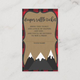 Tarjeta De Recepción Buffalo Plaid Lumberjack Baby Shower Diaper Raffle