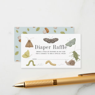 Tarjeta De Recepción Bug Insect Baby Shower Diaper Raffle Ticket