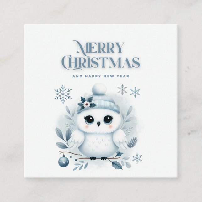 Tarjeta De Recepción Búho navideño (Anverso)