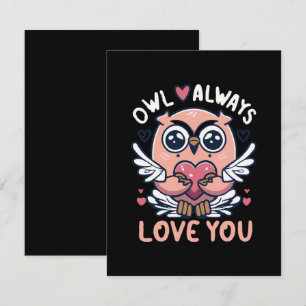 Tarjeta De Recepción Búho Siempre Te Ama - Día de San Valentín