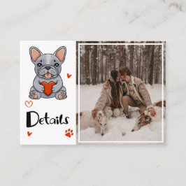 Tarjeta De Recepción Bulldog francés caprichoso código QR Foto