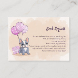 Tarjeta De Recepción Bulldog francés lindo cachorro globos rosados soli