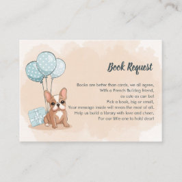 Tarjeta De Recepción Bulldog francés lindo Pup Blue Balloons Solicitud