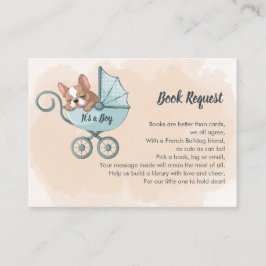 Tarjeta De Recepción Bulldog francés lindo Pup Blue Stroller Solicitud