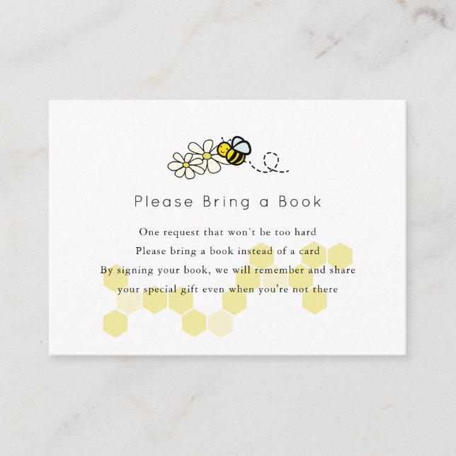 Tarjeta De Recepción Bumble / Abeja miel Daisy White Por favor traiga u
