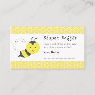 Tarjeta De Recepción Bumble Bee Baby Shower, Boletos de Rifas de Pañale