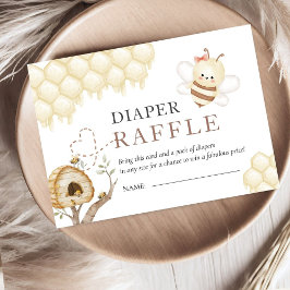 Tarjeta De Recepción Bumble Bee Baby Shower Diaper Raffle Card