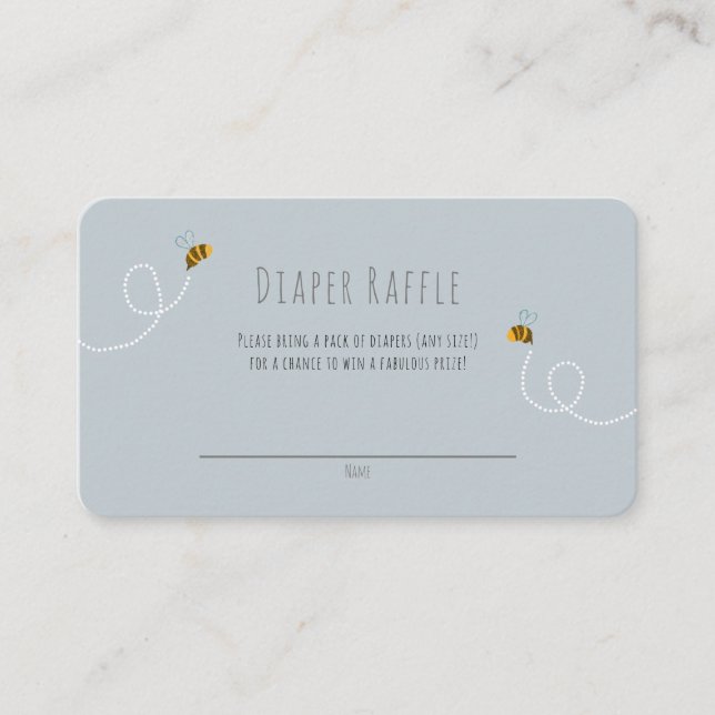 Tarjeta De Recepción Bumble Bee Honey Bear Sexo Neutral Baby Shower (Anverso)