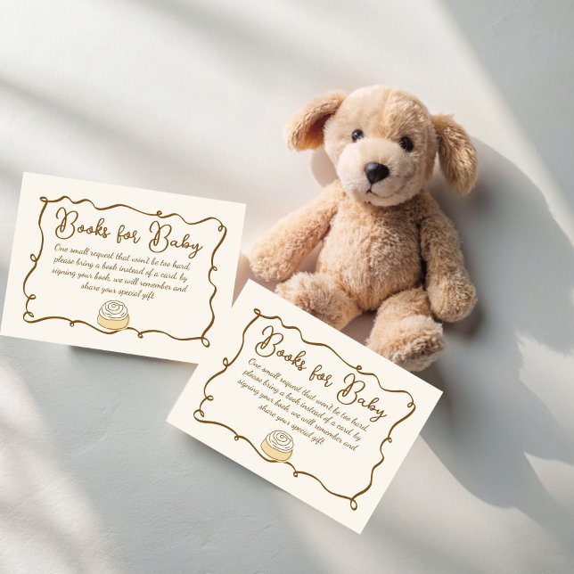 Tarjeta De Recepción Bun in the oven baking baby shower book request (Bun in the oven baking baby shower book request enclosure card books for baby)