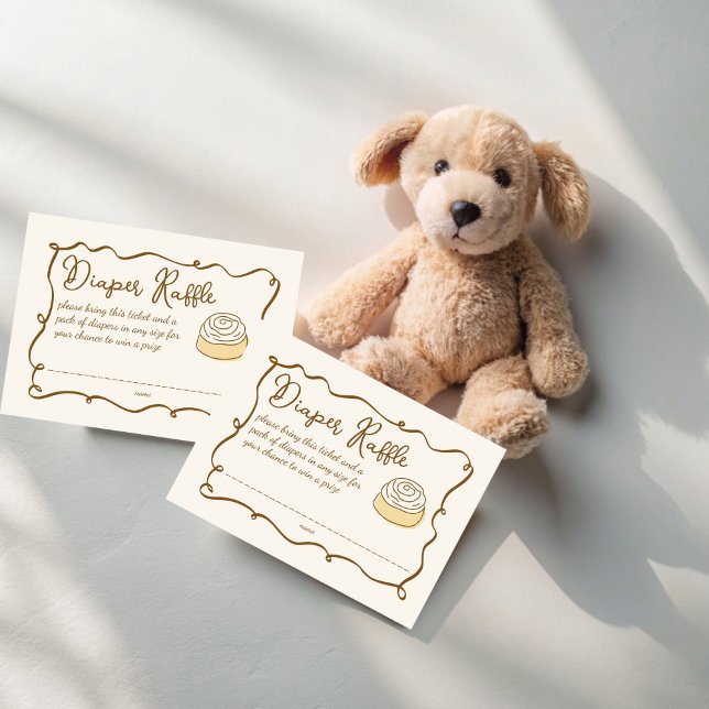 Tarjeta De Recepción Bun in the oven baking baby shower diaper raffle (Bun in the oven baking baby shower diaper raffle enclosure cards baking baby shower raffle tickets)
