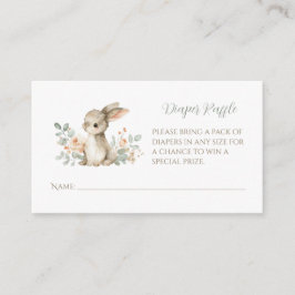 Tarjeta De Recepción Bunny Baby Shower Diaper Raffle Cards Inserts