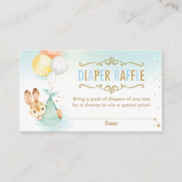 Tarjeta De Recepción Bunny Balloons Baby Shower Diaper Raffle Ticket