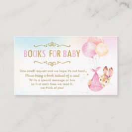 Tarjeta De Recepción Bunny Balloons Baby Shower trae un libro
