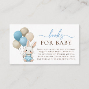 Tarjeta De Recepción Bunny Balloons Blue Baby Boy Ducha Libros Para Beb
