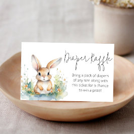 Tarjeta De Recepción Bunny Diaper Raffle Baby Shower