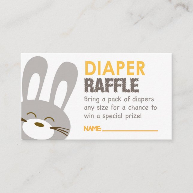 Tarjeta De Recepción Bunny Diaper Raffle Ticket (Anverso)