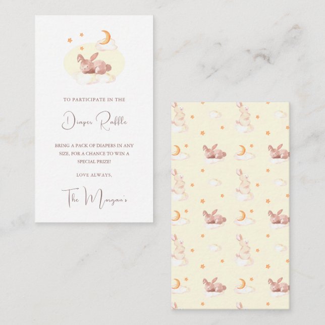 Tarjeta De Recepción Bunny Dreams Neutral Baby Shower (Anverso / Reverso)