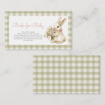 Bunny Green Gingham Baby Shower Books para el bebé