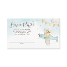 Bunny Pilot Airplane Baby Shower Diaper Raffle