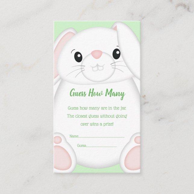 Tarjeta De Recepción Bunny Rabbit Baby Shower (Anverso)