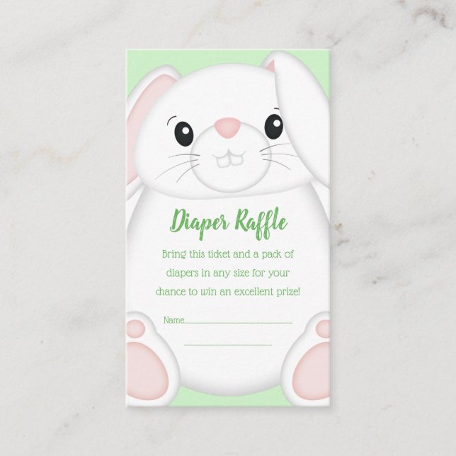 Tarjeta De Recepción Bunny Rabbit Baby Shower (Anverso)