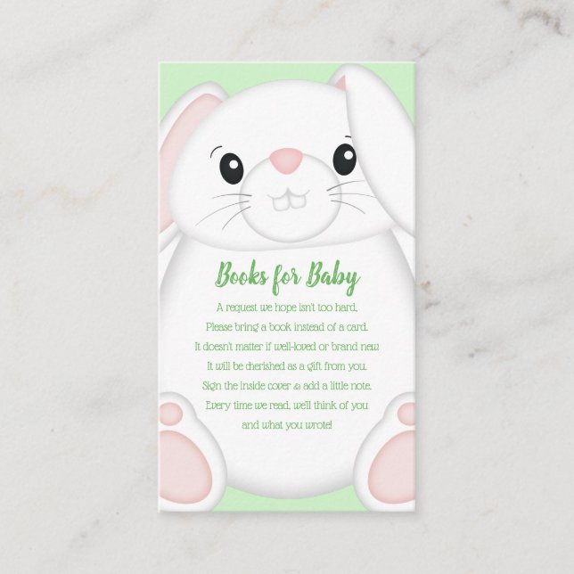 Tarjeta De Recepción Bunny Rabbit Baby Shower (Anverso)