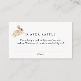 Tarjeta De Recepción Bunny Rabbit Diaper Raffle Baby Shower