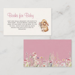 Tarjeta De Recepción Bunny Wildflowers Pastel Books Para El Bebé
