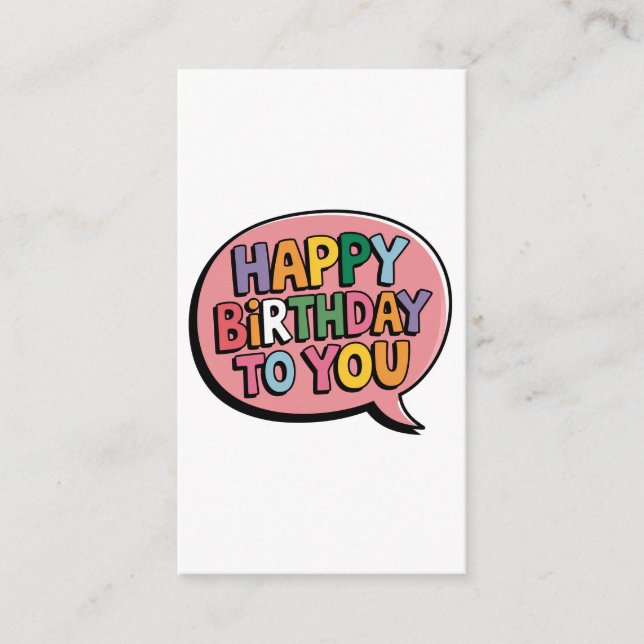 Tarjeta De Recepción Burbuja de Feliz Cumpleaños (Anverso)