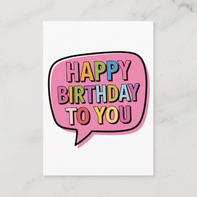 Tarjeta De Recepción Burbuja de Feliz Cumpleaños (Anverso)