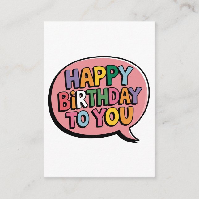 Tarjeta De Recepción Burbuja de Feliz Cumpleaños (Anverso)
