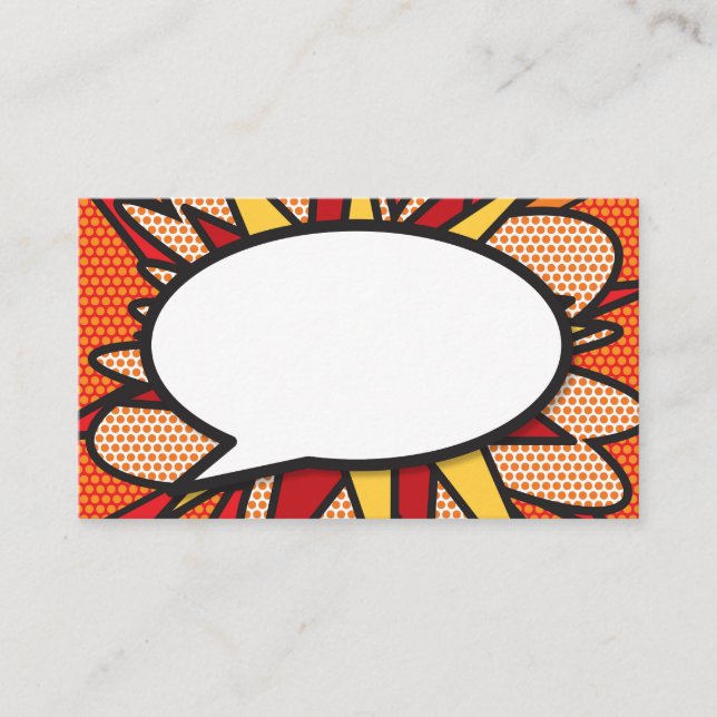 Tarjeta De Recepción Burbuja de Mensaje Divertida de Tiras Cómicas Retr (Anverso)