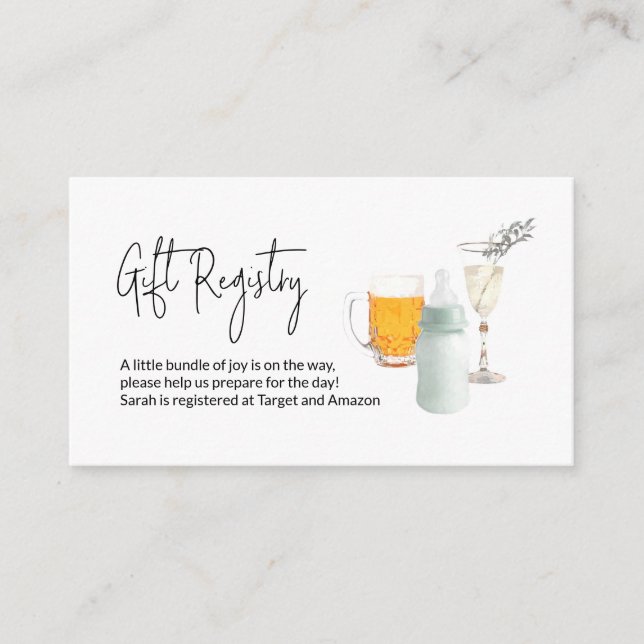 Tarjeta De Recepción Burbujas y brechas del Registro de Regalos de Baby (Anverso)