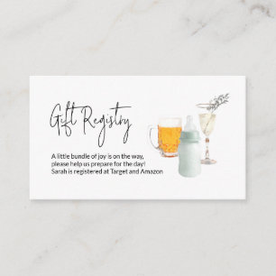 Tarjeta De Recepción Burbujas y brechas del Registro de Regalos de Baby