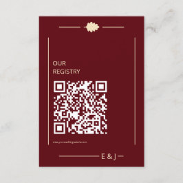 Tarjeta De Recepción Burgundy Autumn Wedding Registry