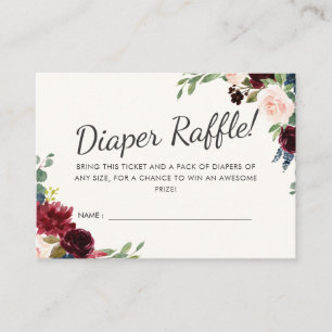 Tarjeta De Recepción Burgundy Bouquet Baby Shower Juego de Raffle de