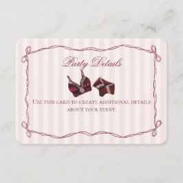 Tarjeta De Recepción Burgundy Red Lace Lingerie Shower Details