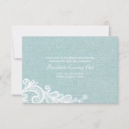 Tarjeta de recepción Burlap and Lace Wedding