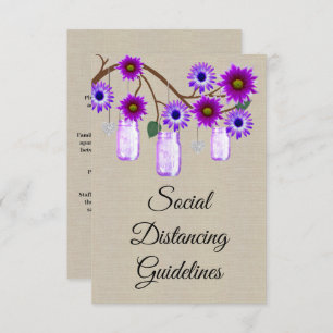 Tarjeta De Recepción Burlap Purple Floral Mason Jar Medidas de segurida