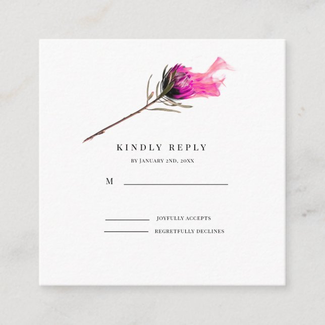 Tarjeta De Recepción Burning Bloom Elegance Wedding RSVP (Anverso)