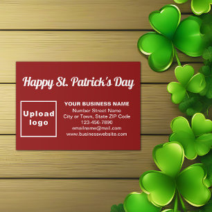 Tarjeta De Recepción Business Saint Patrick Greeting en rojo