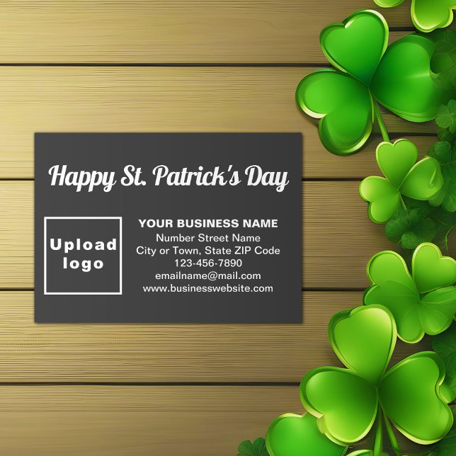 Tarjeta De Recepción Business Saint Patrick Greeting sobre el negro (Black Saint Patrick business enclosure card)