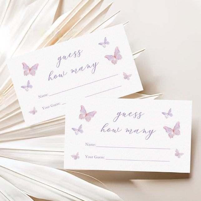 Tarjeta De Recepción Butfly Bridal Shower adivina cuántos juegos (Subido por el creador)