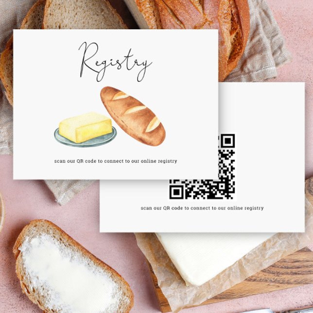 Tarjeta De Recepción Butter Together Bridal - Código QR para el registr (Subido por el creador)
