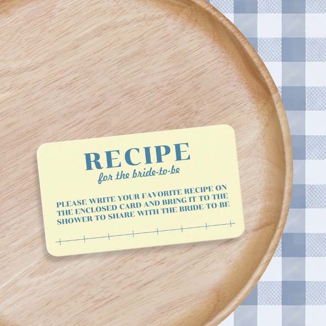 Tarjeta De Recepción Butter Together Yellow Recipe For Bride (Butter Together Yellow Recipe For Bride Enclosure Card)