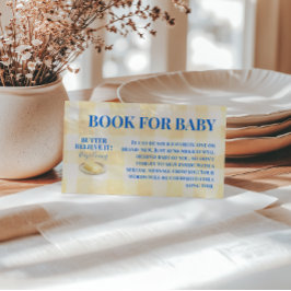 Tarjeta De Recepción Butter Yellow Gingham Boy Book For Baby Shower