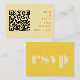 Tarjeta De Recepción Butter Yellow Simple Boda QR Code RSVP