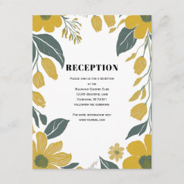 Tarjeta De Recepción Buttercup Yellow Floral Wedding Reception